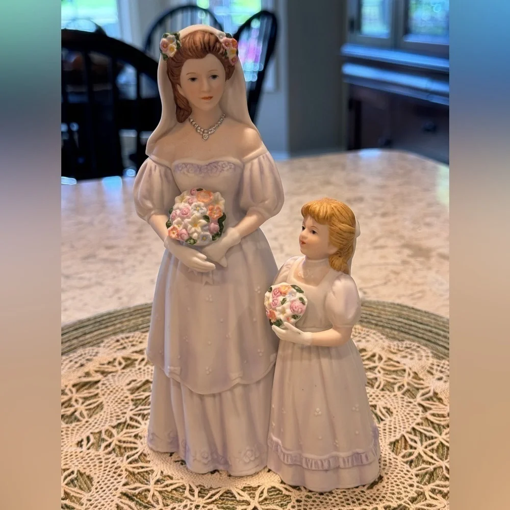 VINTAGE 1980’s~HOME INTERIORS & GARDEN~THE BRIDES DAY~W/FLOWER GIRL #1405~BR